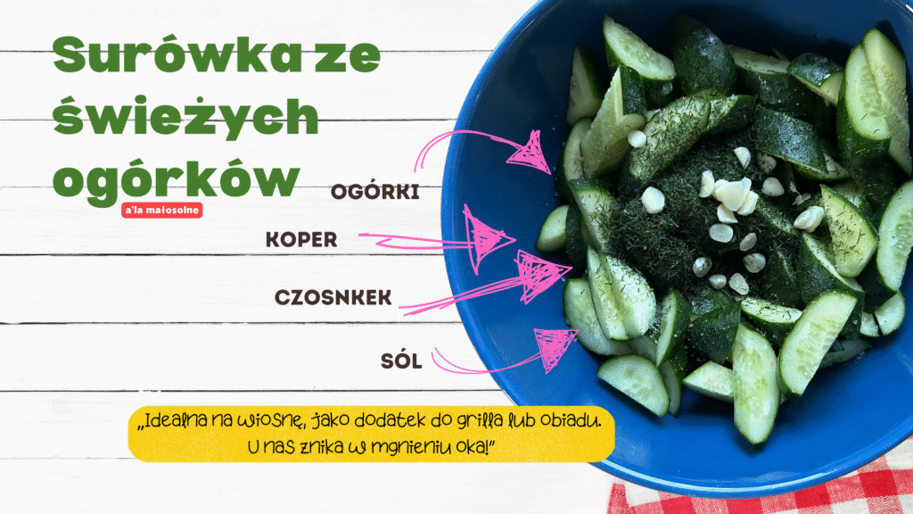 prosta keto sałatka ze świeżych ogórków gruntowych